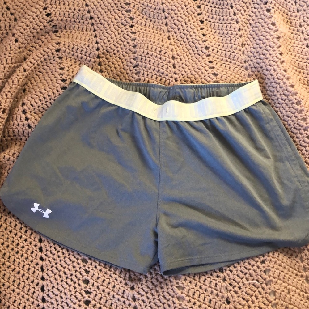 Under Armour grey and neon yellow athletic short